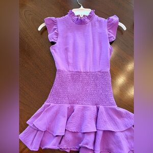 Miss Behave Purple Ruffled Selena Kids Dress